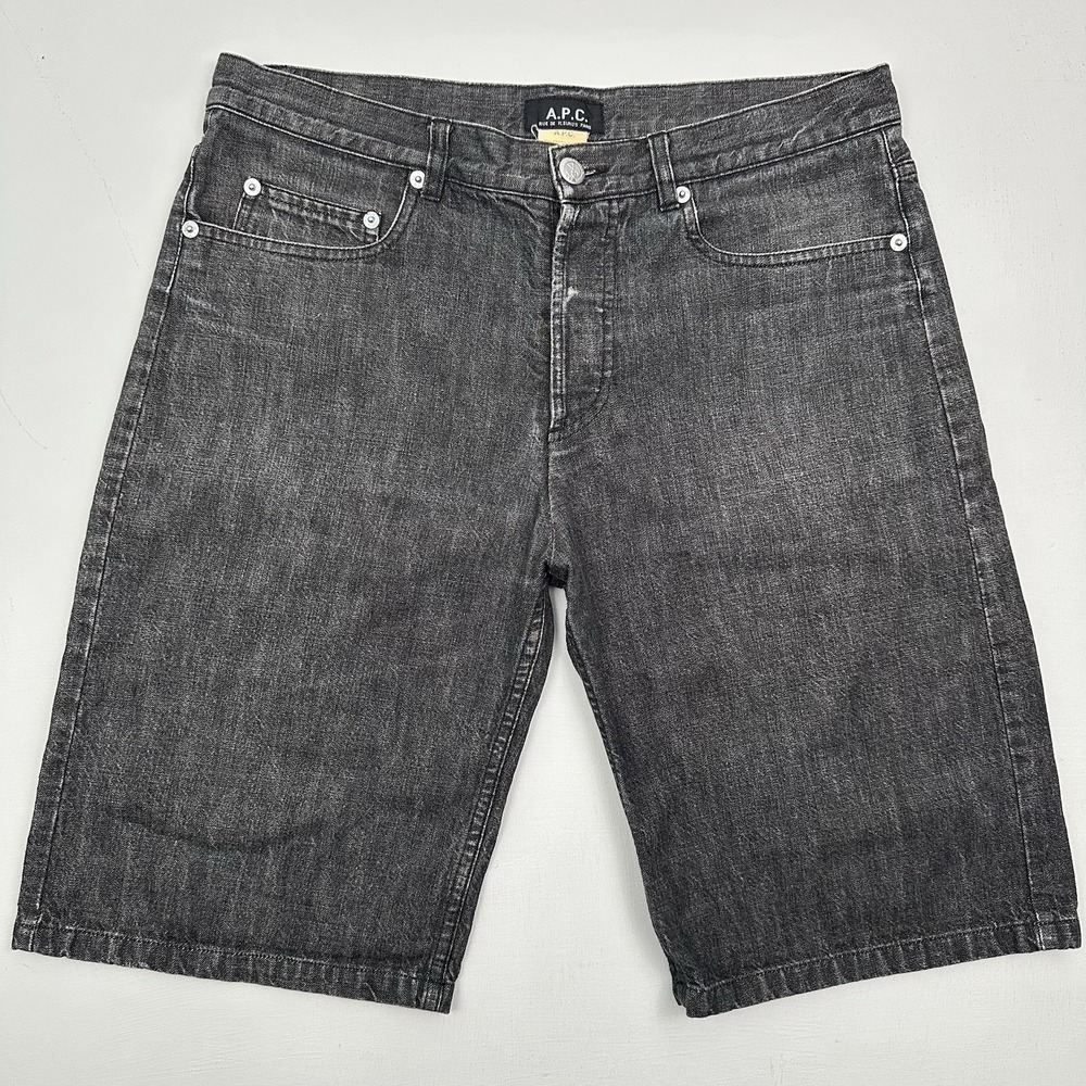 A.P.C. Jeans Black denim Shorts Men 32 Rue De Fleurus Paris Hip-hop Grunge